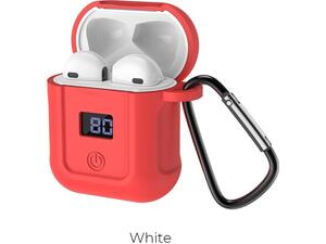 Ακουστικά Bluetooth Hoco S11 Melody Earbud λευκά με κόκκινη θήκη